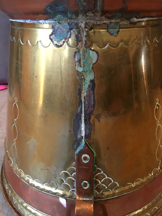 COPPER AND BRASS COAL BUCKET
