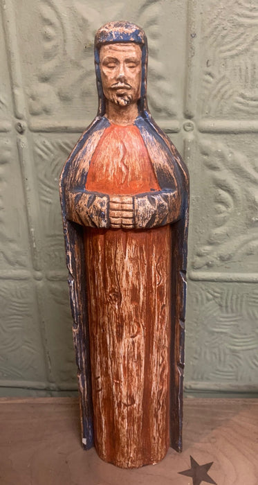 FAUX CARVED WOOD KNIGHTS TEMPLAR FIGURE