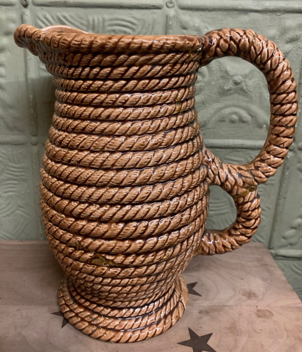 AS FOUND MAJOLICA ROPE PITCHER