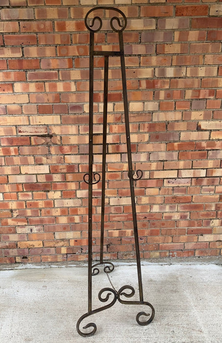 LARGE ORNATE BRONZE FINISH TALL IRON PICTURE EASEL