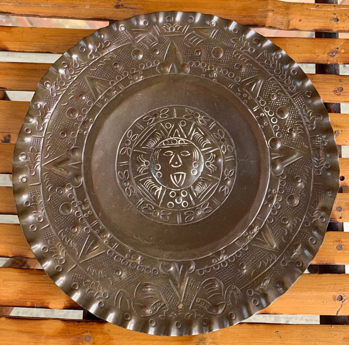 MAYAN COPPER HANDMADE PLATE