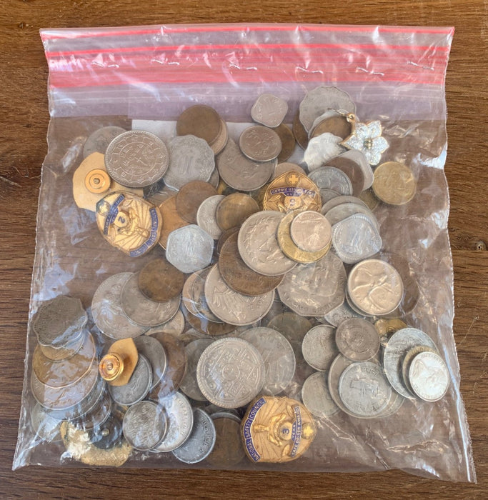 BIG BAG OF OLD FOREIGN COINS