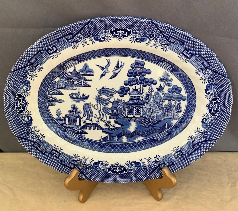 OVAL BLUE WILLOW PLATTER
