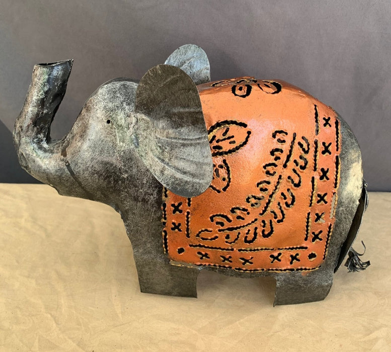 TIN ELEPHANT CANDLE LANTERN