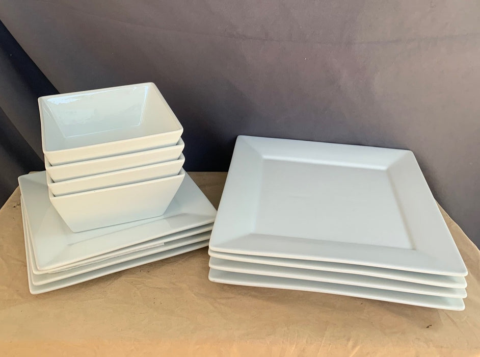 NOT OLD SET OF 12 PLAIN WHITE DISHES