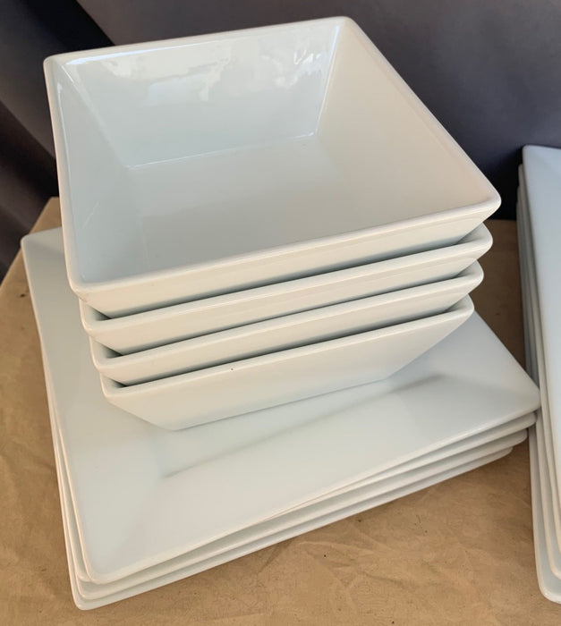 NOT OLD SET OF 12 PLAIN WHITE DISHES