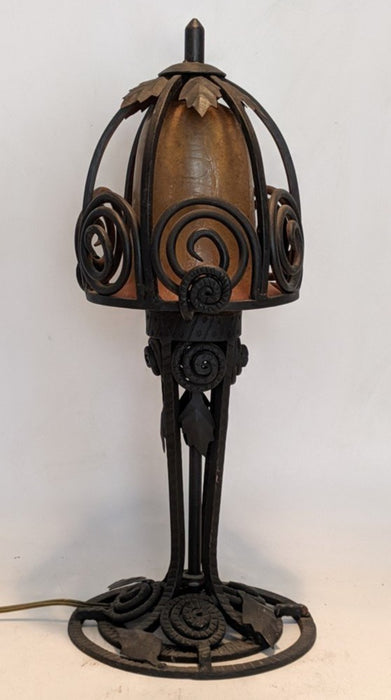 FRENCH ART DECO IRON TABLE LAMP