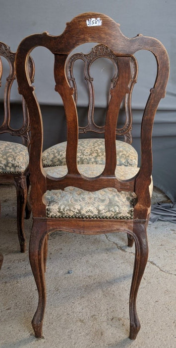 SET OF 4 DARK OAK LIEGES LOOPBACK CHAIRS