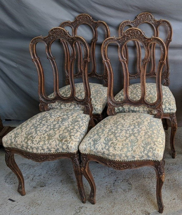 SET OF 4 DARK OAK LIEGES LOOPBACK CHAIRS