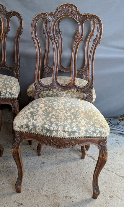 SET OF 4 DARK OAK LIEGES LOOPBACK CHAIRS