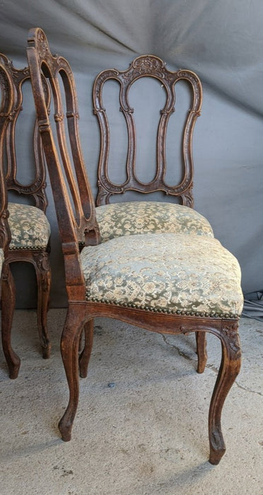 SET OF 4 DARK OAK LIEGES LOOPBACK CHAIRS