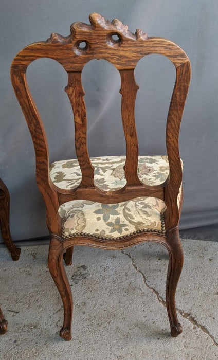 SET OF 6 LIEGES CHAIRS WITH PIERCE CARVED BACKS