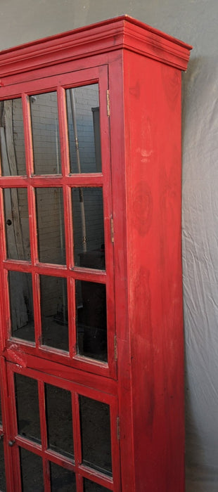 TALL RED BOOKCASE DISPLAY