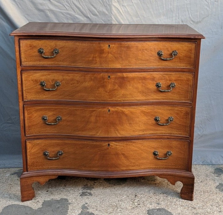 LARGE FEDERAL STYLE OXBOW MAHOGANY CHEST