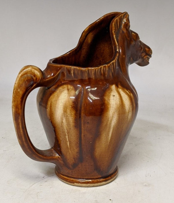 FRENCH MAJOLICA HORSE PITCHER