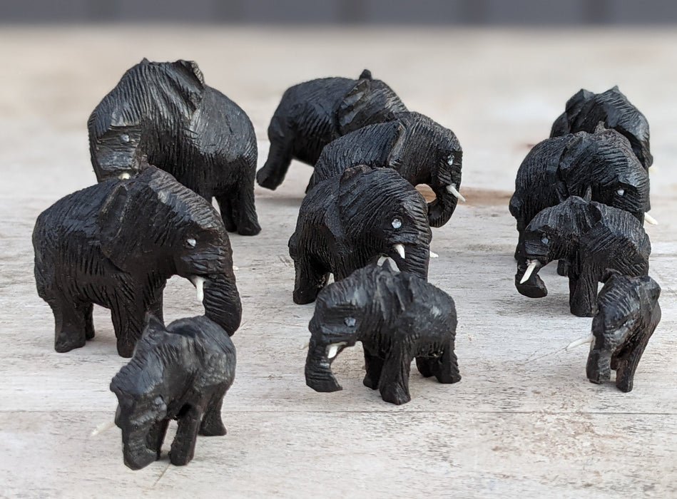 SET OF 11 SMALL ELEPHANTS