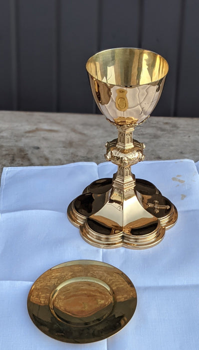 GOLD PLATED STERLING SILVER PRIEST SET-CHALICE AND PATENE