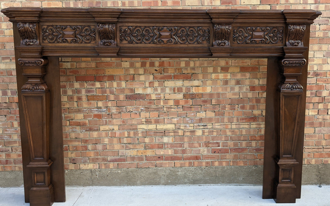 MONUMENTAL FIREPLACE SURROUND WITH TRUMEAU