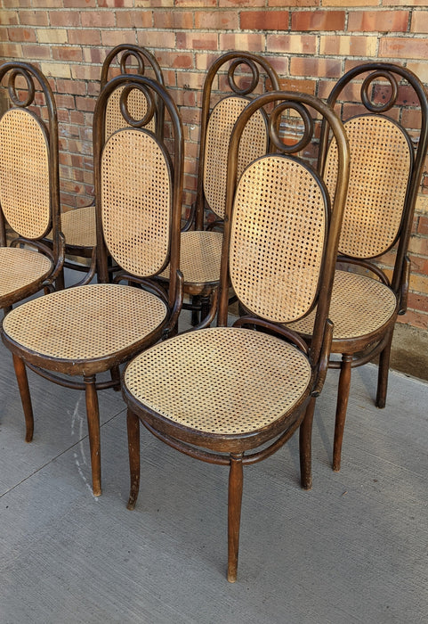 SET OF 6 THONET CANED HIGHBACK CHAIRS