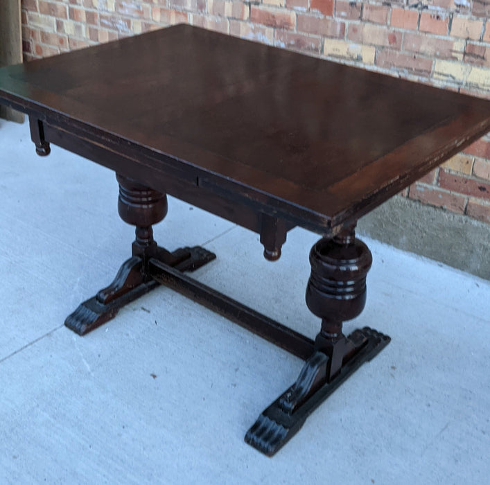 DARK OAK ENGLISH DRAWLEAF TABLE