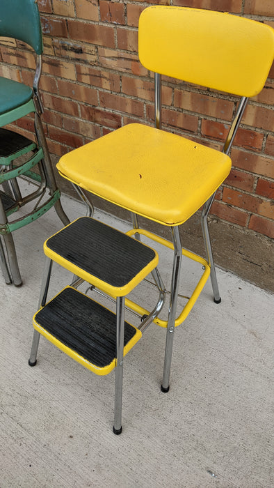 YELLOW KITCHEN CHAIR WITH LADDER STEPS