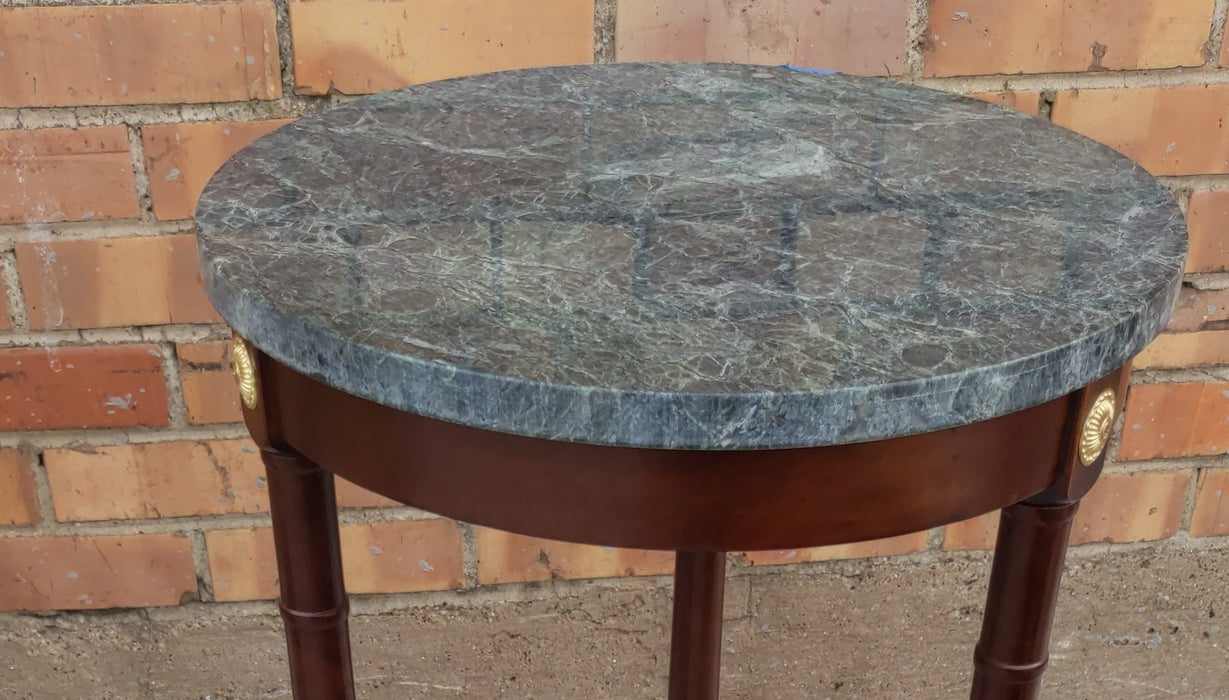 SMALL EMPIRE GREEN MARBLE TOP TABLE