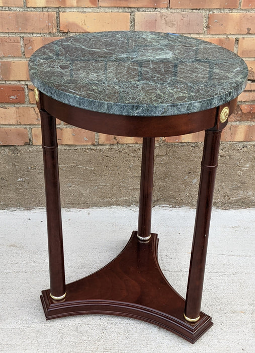 SMALL EMPIRE GREEN MARBLE TOP TABLE