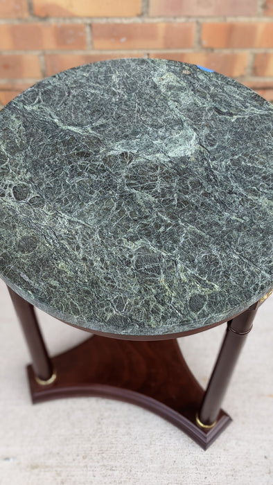 SMALL EMPIRE GREEN MARBLE TOP TABLE