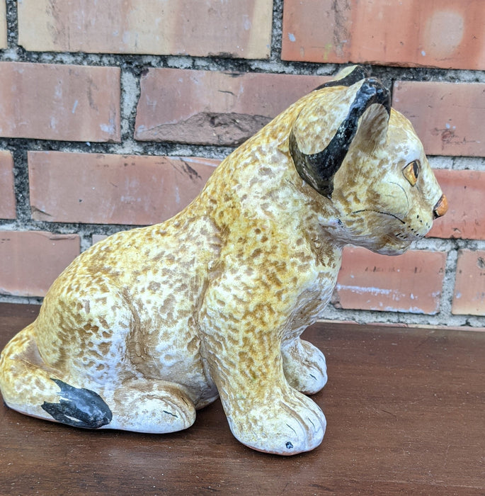 ITALIAN GLAZED TERRA COTTA LION CUB