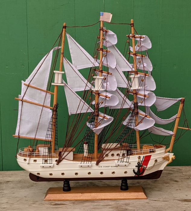 BOAT MODEL OF A US COAST GUARD SHIP -AS FOUND