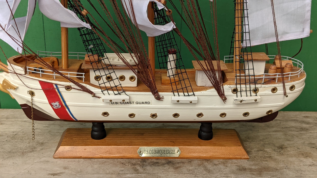 BOAT MODEL OF A US COAST GUARD SHIP -AS FOUND