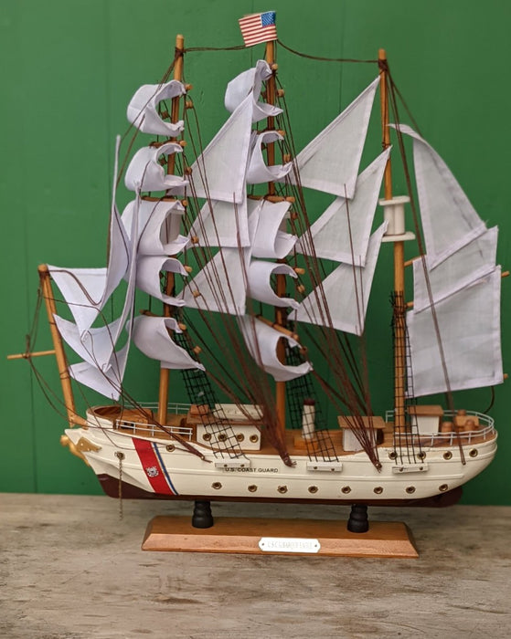 BOAT MODEL OF A US COAST GUARD SHIP -AS FOUND