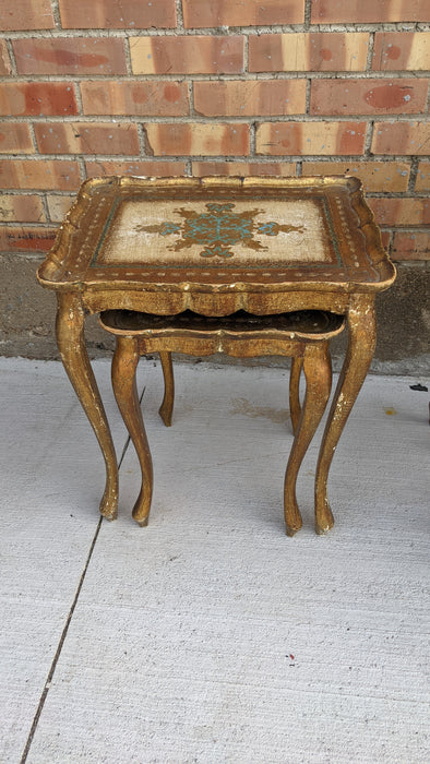 FLORENTNE BLUE AND GOLD NESTING TABLES