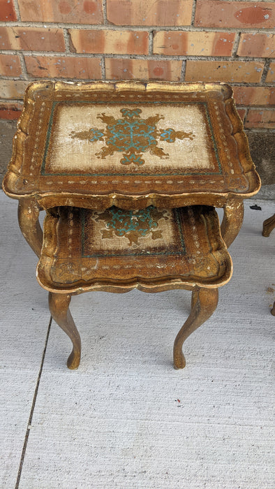 FLORENTNE BLUE AND GOLD NESTING TABLES