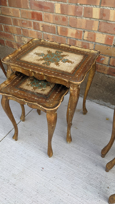 FLORENTNE BLUE AND GOLD NESTING TABLES