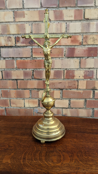 BRASS STANDING CRUCIFIX