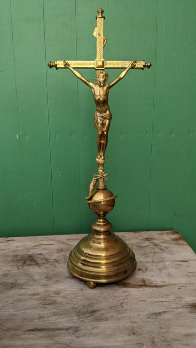 BRASS STANDING CRUCIFIX