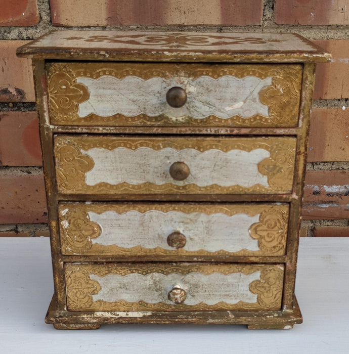 TINY 4 DRAWER FLORENTINE JEWELRY CHEST