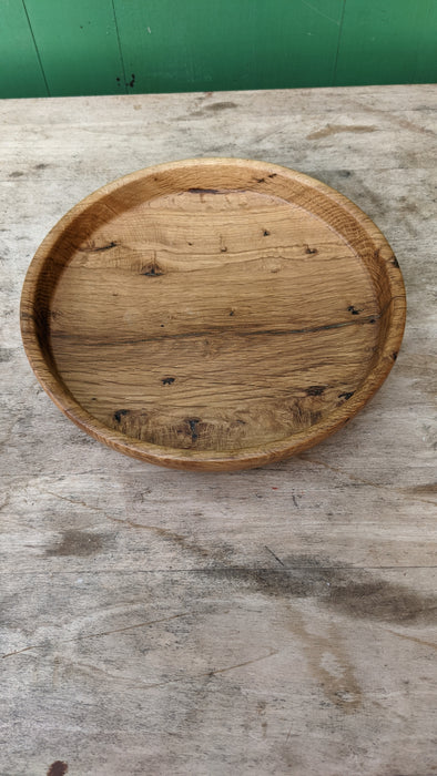 HAND MADE ROUND OAK TRAY