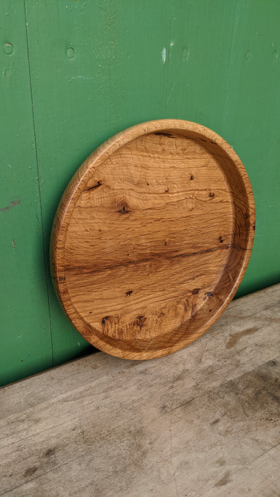 HAND MADE ROUND OAK TRAY