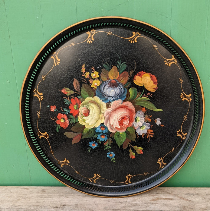 TOLE PAINTED 5 PIECE TRAY SET