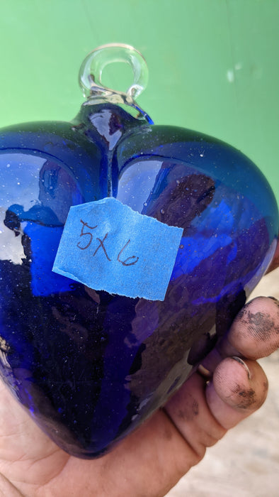 SMALL HAND BLOWN COBALT HEART