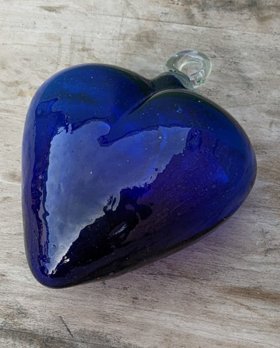 SMALL HAND BLOWN COBALT HEART