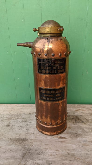SMALL UNIQUE COPPER FIRE EXTINGUISHER