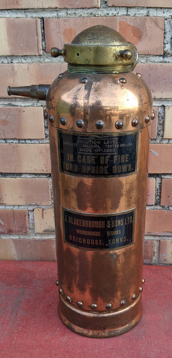 SMALL UNIQUE COPPER FIRE EXTINGUISHER
