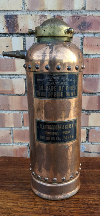 SMALL UNIQUE COPPER FIRE EXTINGUISHER