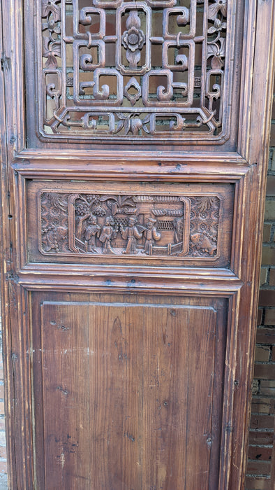 PAIR OF TALL CARVED ASIAN PANELS