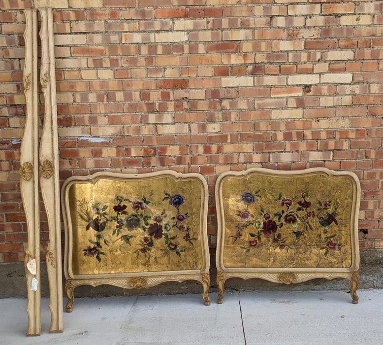 FRENCH DAY BED WITH PAINTED GLASS ENDS