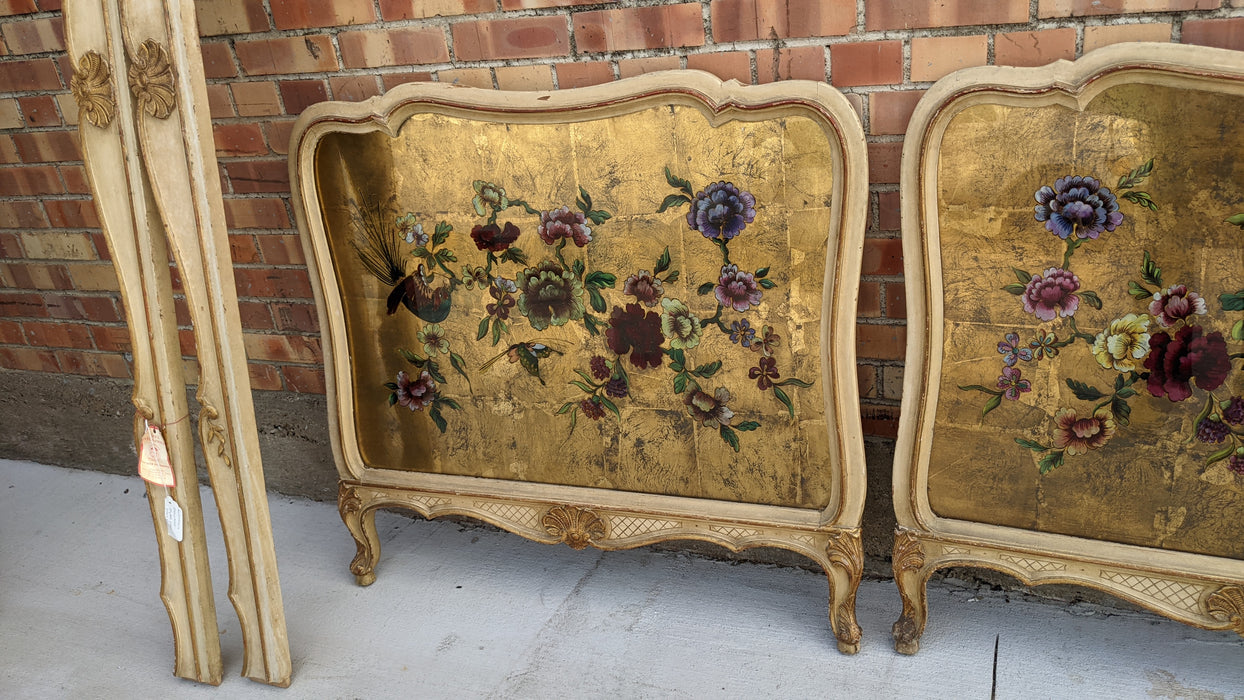 FRENCH DAY BED WITH PAINTED GLASS ENDS