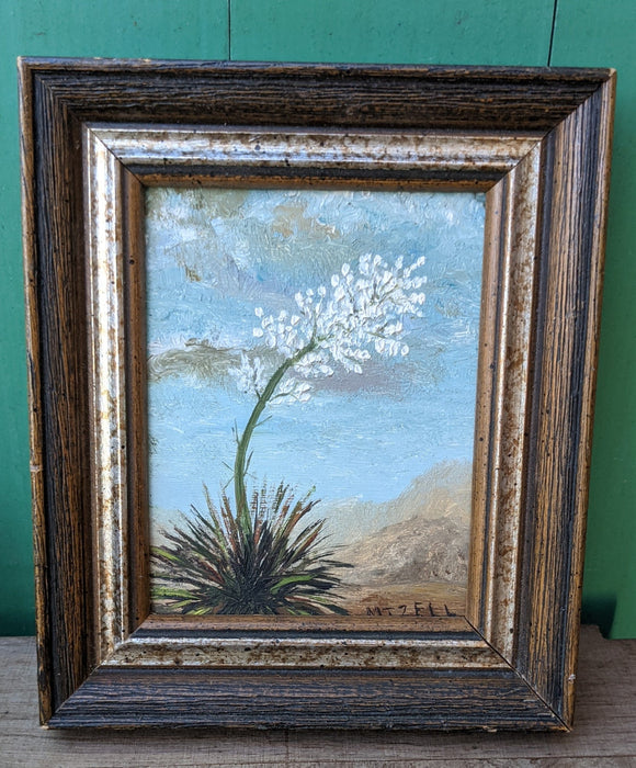 MINIATURE YUCCA OIL PAINTING